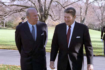 President Reagan and George Shultz