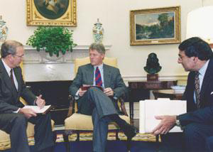 Clinton with Anthony Lake and Leon Panetta
