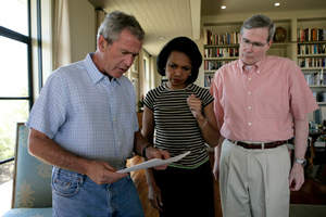 GW Buch with Stephen Hadley and Condi Rice