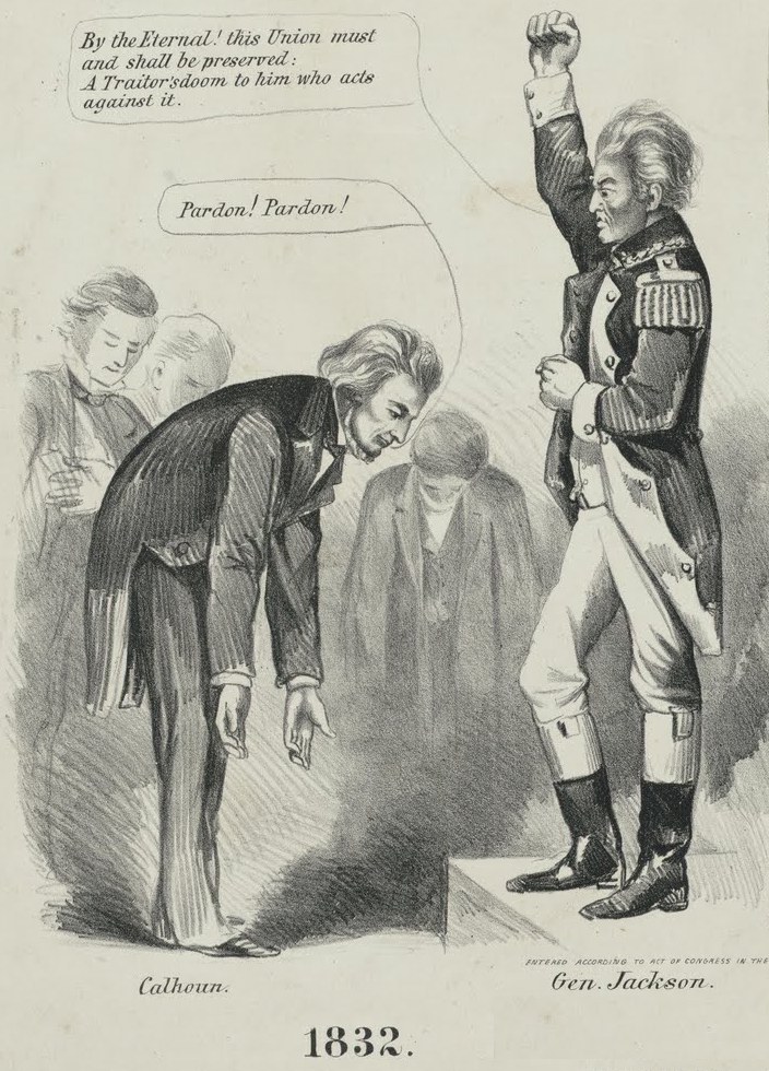 Jackson and Calhoun political cartoon