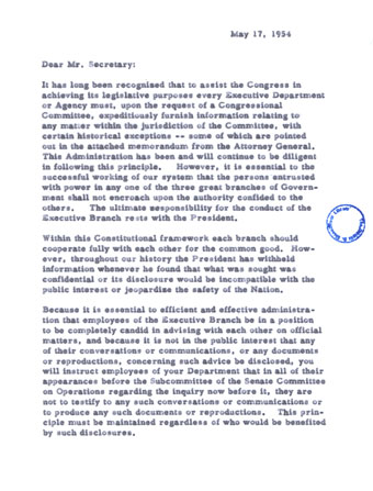 Eisenhower memo to secretary of defense