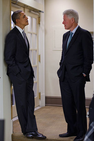 Presidents Obama and Clinton