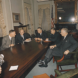 President Johnson with national security team