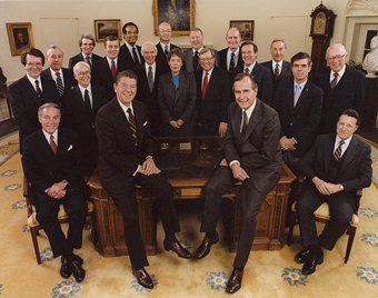 President Reagan with Cabinet