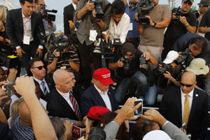 Donald Trump on the campaign trail