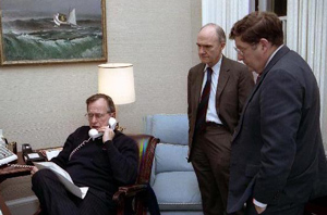 G. H. W. Bush on telephone
