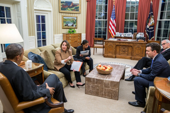 President Obama with advisors