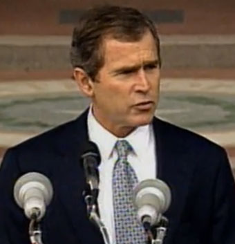 George Bush at lecturn