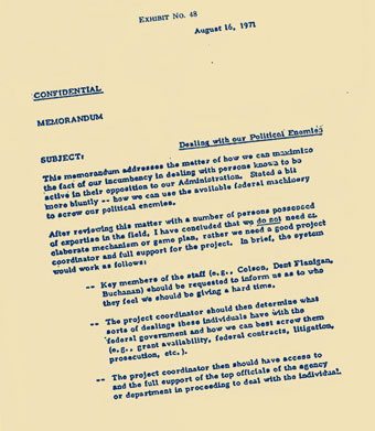 Enemies list memo from John Dean