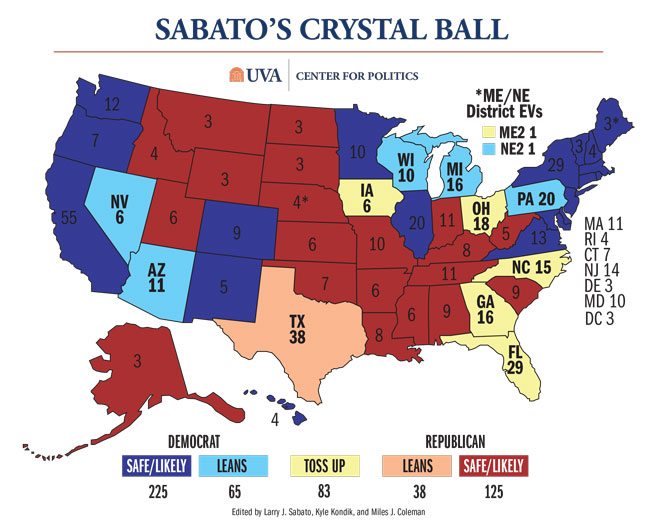Map of 2020 election probabilities