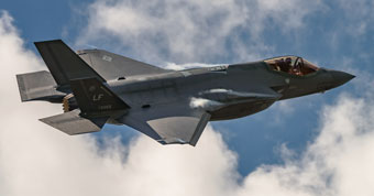 F-35 fighter jet in the air
