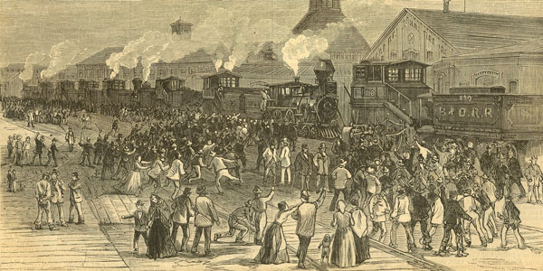 Blockade of engines Martinsburg,WV in 1877