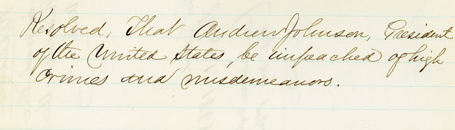 Handwritten impeachment resolution