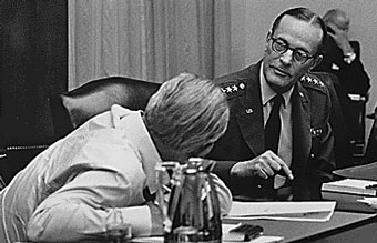 Lyndon Johnson with Earle Wheeler