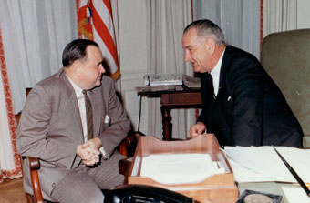 Lyndon Johnson with Walter Reuther