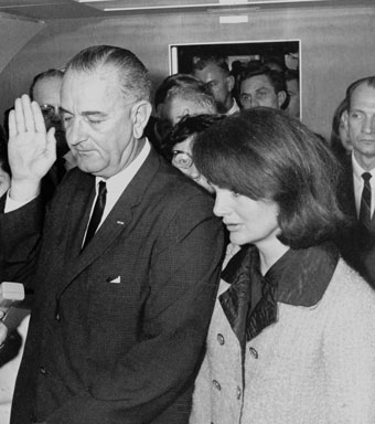 Lyndon Johnson taking oath of office in 1963