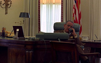 President Johnson on the phone