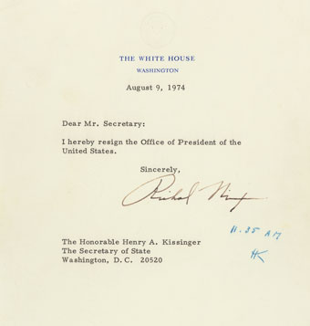 Richard Nixon's resignation letter