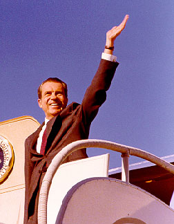 President Richard Nixon waving
