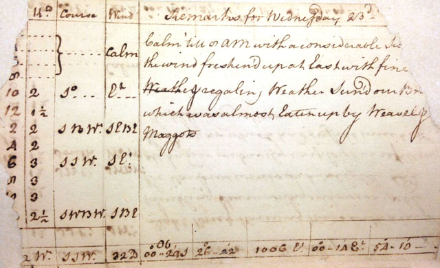 Page from George Washington's diary
