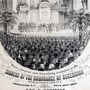 engraving of South Carolina State convention signing the Ordinance of Secession, Dec. 20, 1860