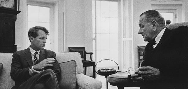 Robert Kennedy and Lyndon Johnson