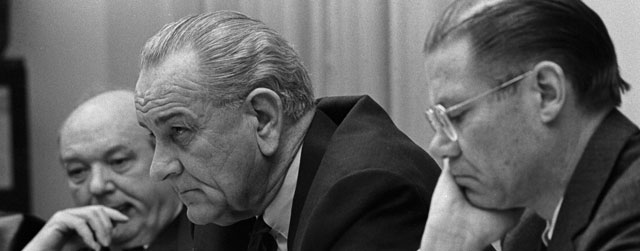 Dean Rusk, Lyndon Johnson, Robert McNamara
