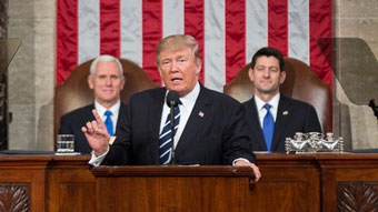 President Trump addressing Congress