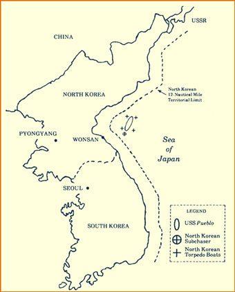 Map of USS Pueblo location upon capture