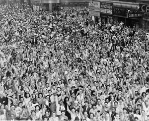 Celebration in Times Square 14 August 1945