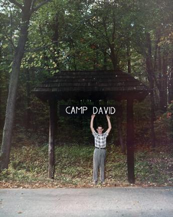 David Eisenhower standing in front of Camp David