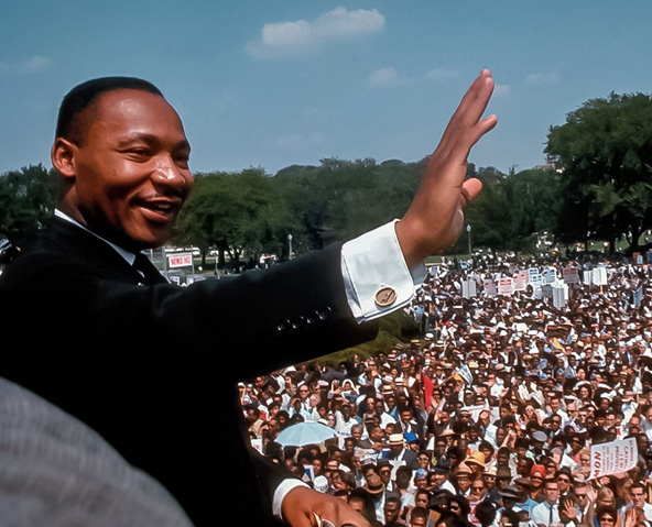 Martin Luther King Jr. giving a speech