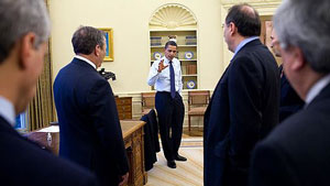 President Obama and advisors