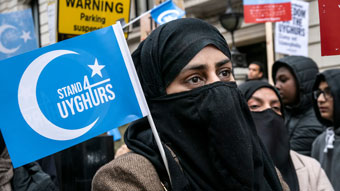 Uyghur protestor