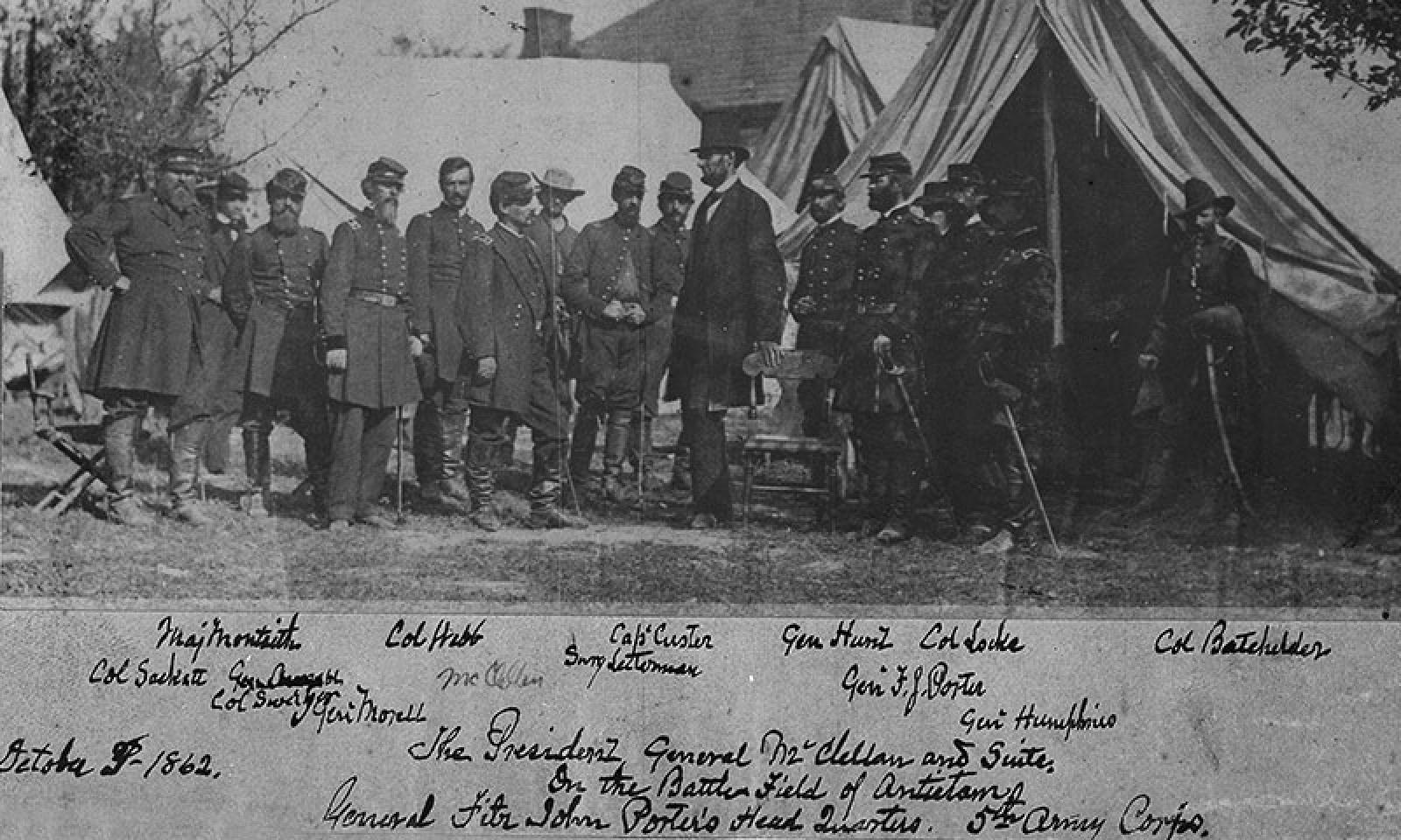 President Lincoln with generals