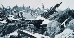 Alaska after being struck by an earthquake in 1964