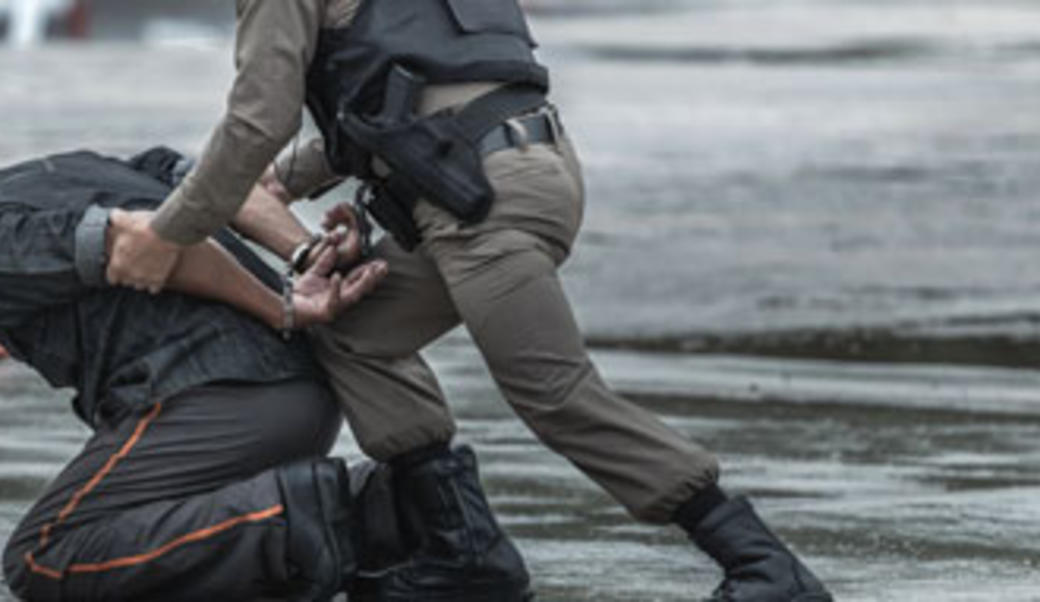 Police officer making an arrest