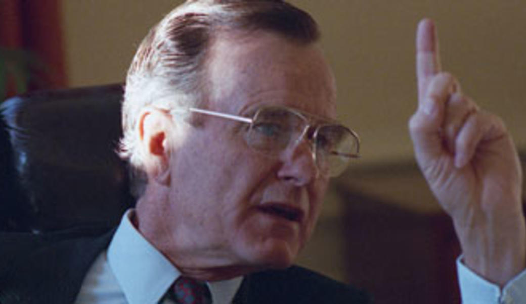 George H. W. Bush with finger raised