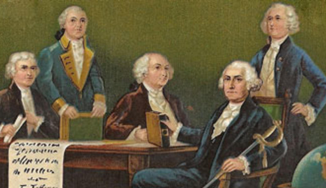 Portrait of President George Washington and his cabinet 