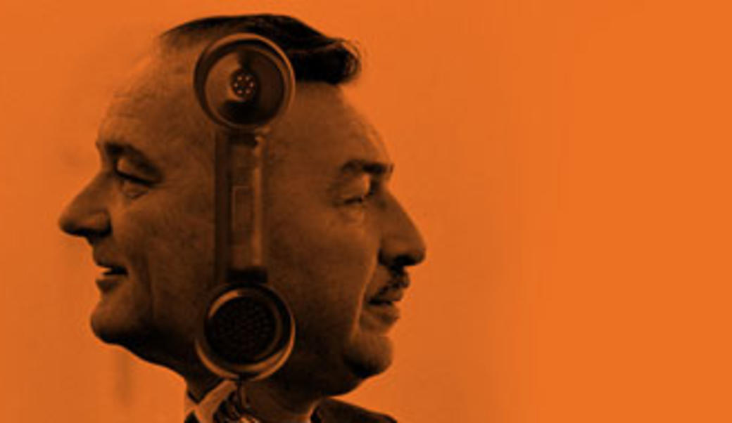 Lyndon Johnson and Adam Clayton Powell with profiles merged