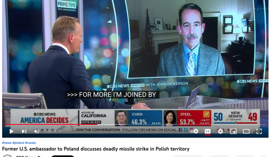 screenshot of video showing image of Stephen Mull and John Dickerson