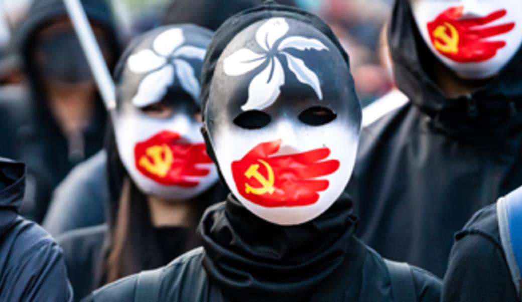 Uyghur protestors in Hong Kong, 2019