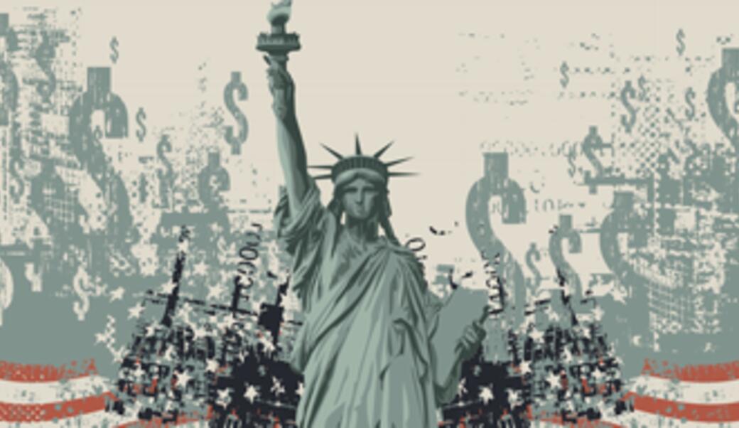 image of Statue of Liberty and dollar signs