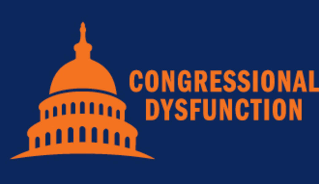 congressional dysfunction on blue background